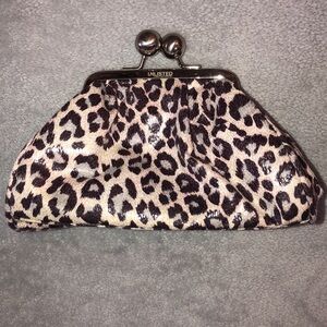 UNLISTED by Kenneth Cole Leopard Print Kiss-Lock Clutch - Pink/Black